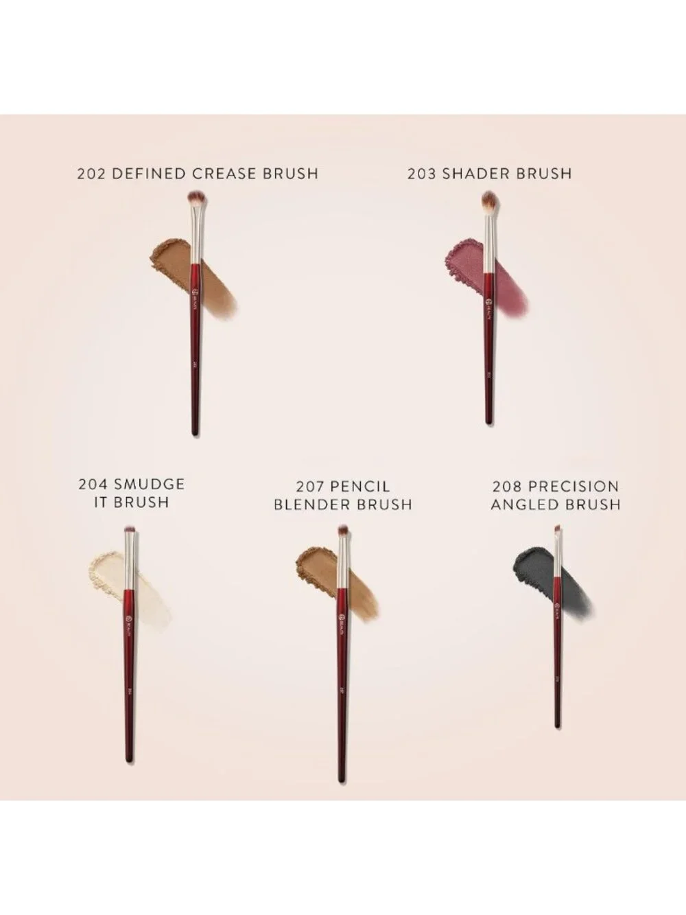 5-Piece Eyeshadow Brush Set for Hooded & Smaller Eyes | Blending, Smudging